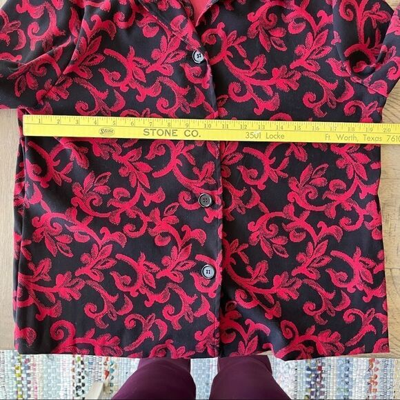 Briggs New York Red and Black Paisley Print Jacket/Shirt - Size Medium‎ - Picture 9 of 10